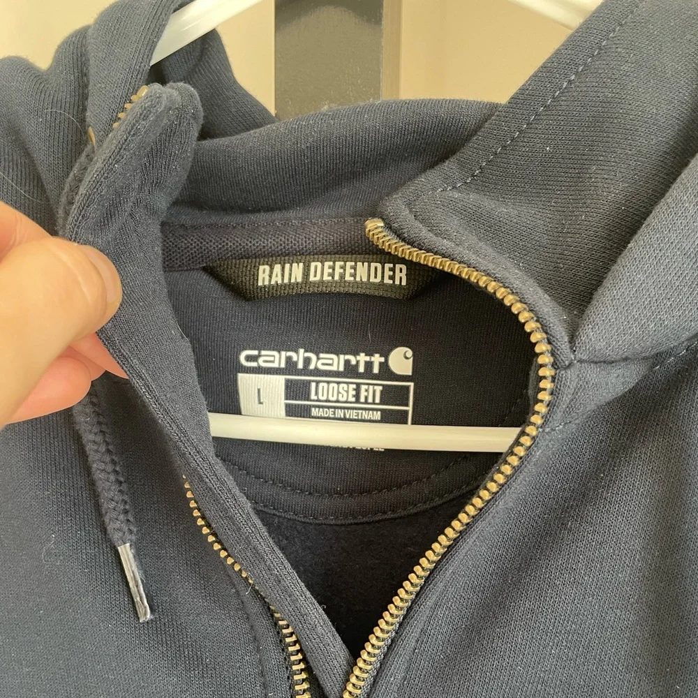 Carhartt Deep Blue Half-Zip Rain Defender Hoodie - Picture 2 of 4
